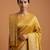 Yellow satin woven saree with blouse