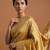 Yellow satin woven saree with blouse