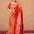 Orange ethnic motifs woven design kanjeevaram silk designer saree