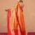 Orange ethnic motifs woven design kanjeevaram silk designer saree