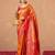 Orange ethnic motifs woven design kanjeevaram silk designer saree