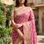 Pink chiffon woven saree with blouse