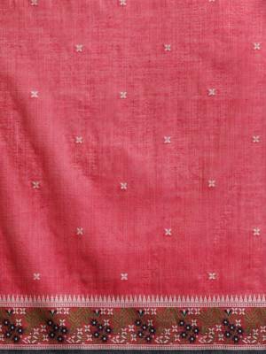 Black woven design muga sarees with blouse piece 5