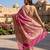 Pink chiffon woven saree with blouse