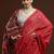 Red woven design muga sarees with blouse piece