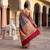 Navy-blue georgette woven saree with blouse