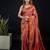 Pink satin woven saree with blouse