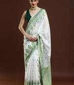White woven design saree with blouse