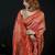 Pink satin woven saree with blouse