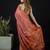 Pink satin woven saree with blouse