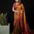 Mustard satin woven saree with blouse