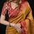 Mustard satin woven saree with blouse