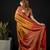 Mustard satin woven saree with blouse
