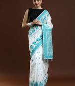 White woven design saree with blouse