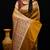 Mustard katan silk woven saree with blouse