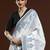 White woven design chanderi sarees with blouse piece