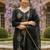 Black embroidered liva kurta trouser dupatta set