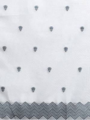 White woven design chanderi sarees with blouse piece 5