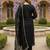 Black embroidered liva kurta trouser dupatta set