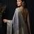 Grey satin woven saree with blouse