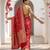 Red khadi woven saree with blouse