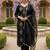Black embroidered liva kurta trouser dupatta set