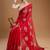 Red embellished zari art silk border saree with unstiched blouse