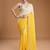 Yellow ombre sequinned pure georgette border saree with unstiched blouse
