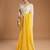 Yellow ombre sequinned pure georgette border saree with unstiched blouse