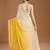 Yellow ombre sequinned pure georgette border saree with unstiched blouse