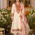 White embroidered silk blend kurta trouser dupatta set