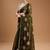 Green embellished zari art silk border saree with unstiched blouse