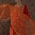 Orange embroidered silk blend kurta trouser dupatta set