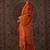 Orange embroidered silk blend kurta trouser dupatta set