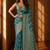 Teal woven design zari organza banarasi saree