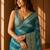Teal woven design zari organza banarasi saree