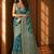 Teal woven design zari organza banarasi saree