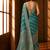 Teal woven design zari organza banarasi saree