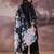 Black embroidered pure cotton kurta trouser dupatta set