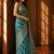 Teal woven design zari organza banarasi saree