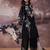Black embroidered pure cotton kurta trouser dupatta set