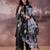 Black embroidered pure cotton kurta trouser dupatta set