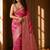 Pink woven design zari organza banarasi saree