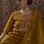 Mustard embroidered silk blend kurta trouser dupatta set