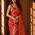 Red leheriya zari organza banarasi saree