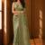 Olive floral zari organza banarasi saree