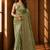 Olive floral zari organza banarasi saree