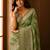 Olive floral zari organza banarasi saree