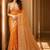 Orange woven design zari organza banarasi saree