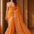 Orange woven design zari organza banarasi saree